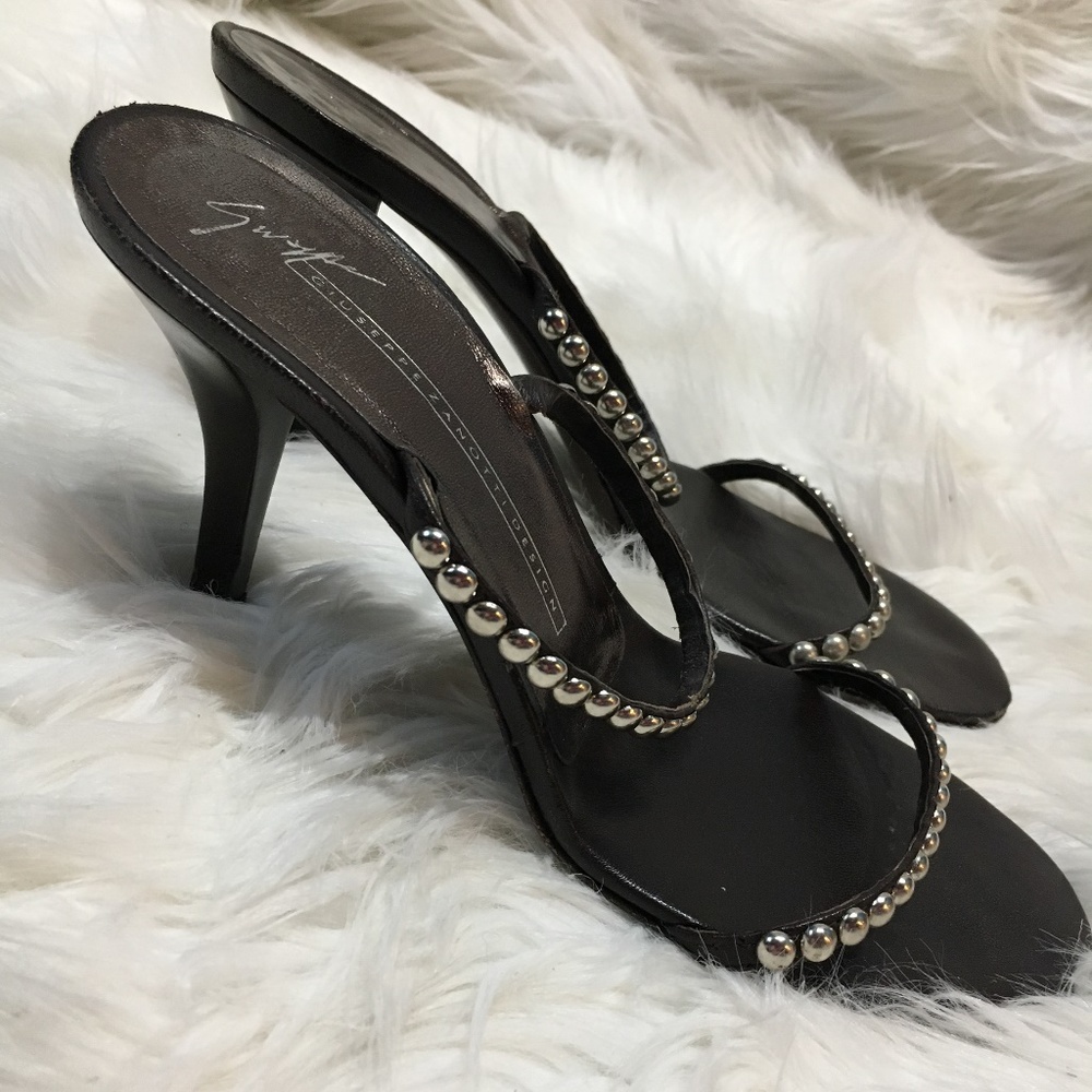 🌸 Giuseppe Zanotti heel sandals size 37.5 brown